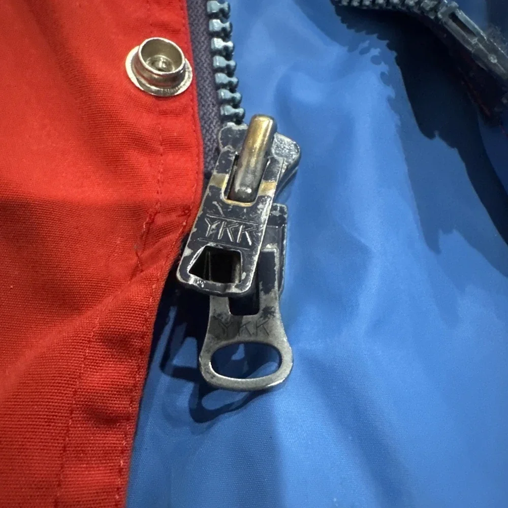 Vintage 1980s Powderhorn Mountaineering Jacket Red Hooded Outdoor Coat Sz Medium